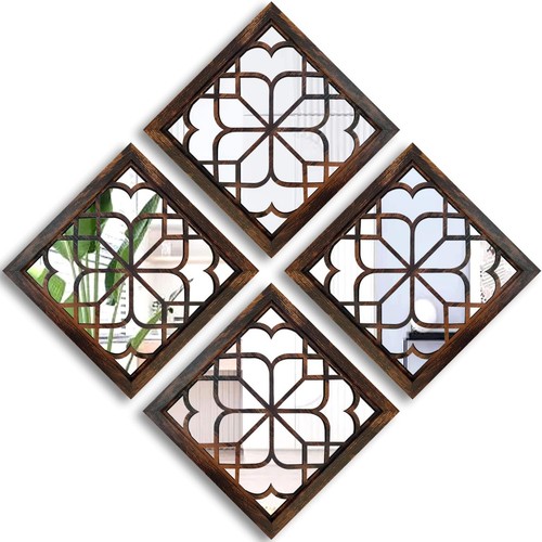Rustic caramel square wall - caramel,